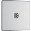 BG Electrical Screwless Flat Plate Single Co-Axial Socket