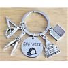 Engineer Keychain Architectural Engineer Design Engineering Graduation Computer Laptop Ruler Compass Safety Helmet House Building Charm Engineer Teacher Gift Engineer Student Mathematics Structural