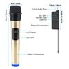 Hensych Handheld Wireless Microphone UHF Dynamic Mic with Portable Mini Receiver with LED Display Support Multiple Audio Systems Speakers Amplifiers Wireless Mic System (Gold)