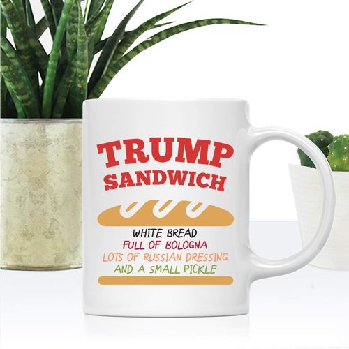 Andaz Press Impeach President Donald Trump Impeachment 11oz. Coffee Mug Gift, Trump Sandwich, 1-Pack, Funny Rude Anti Trump Birthday Christmas Gift Ideas for Democrats Friends Family