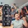 3000W Dual 6.5'' Subwoofer Bluetooth Speaker System Portable Party LED Lights FM