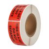 Fluorescent Red Warning Labels 1x2" - 1000 Pcs Permanent Stickers (500PCS/Roll) 