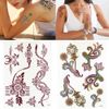 XMASIR 20 Sheets Brown Red Tattoos Stickers Lace Colorful Tattoo Flash Fake flower Tattoo Waterproof Temporary Tattoo Stickers for Women Girls Body Art