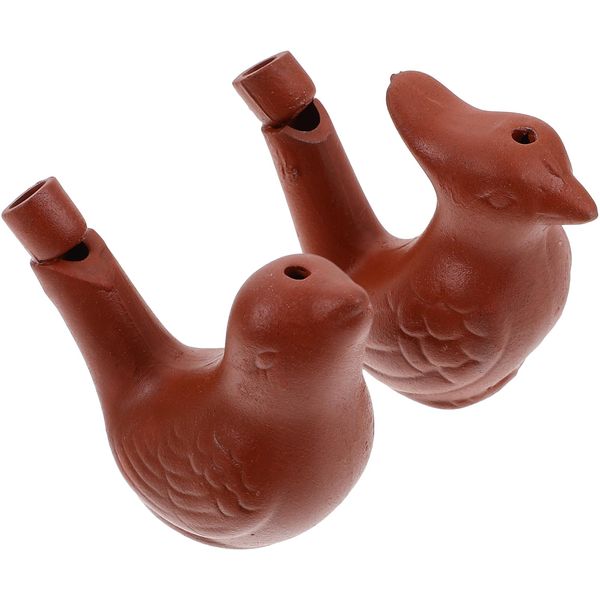 TOYANDONA 2Pcs Bird Water Whistles, Party Whistles Bird Call Whistle Toys, Funny Ceramic Warbler Bird Whistles Noise Makers, Musical Instrument Toy for Bath Party Games