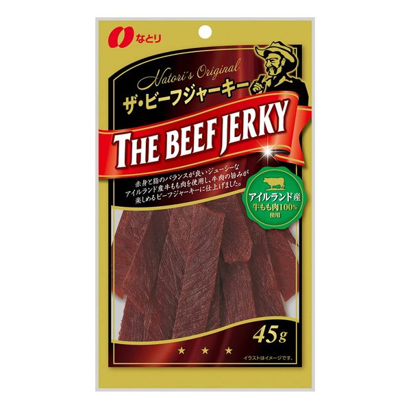 Natori The Beef Jerky 1.6 oz (45 g) x 5 Bags (Energy: 108 kcal, Protein: 0.6 oz (17.3 g), Fat: 0.1 oz (2.7 g) Per Bag