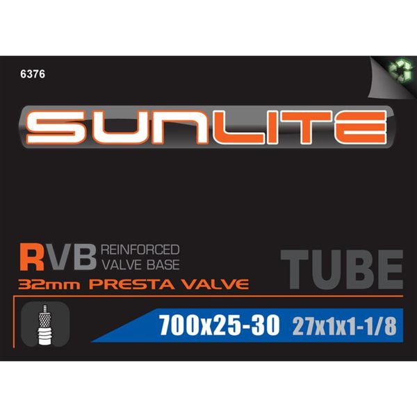 Sunlite Presta Valve Bicycle Tubes, 700 x 25-30 / 32mm Valve