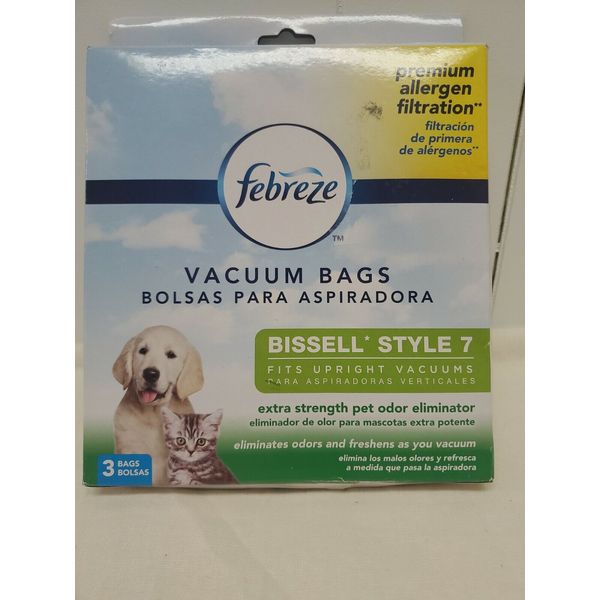 Febreze Bissell Style 7 Vacuum Bags for Upright Units Pet Odor Eliminator 3 Bags