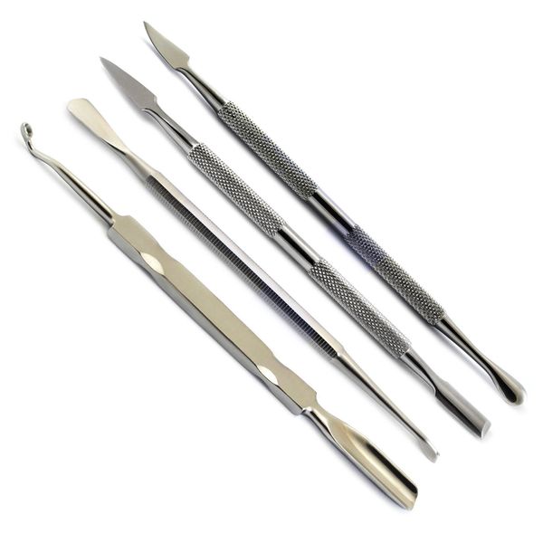 4Pcs Cuticle Pusher Trimmer Remover Skin Care Manicure Pedicure Nail Art Cleaner