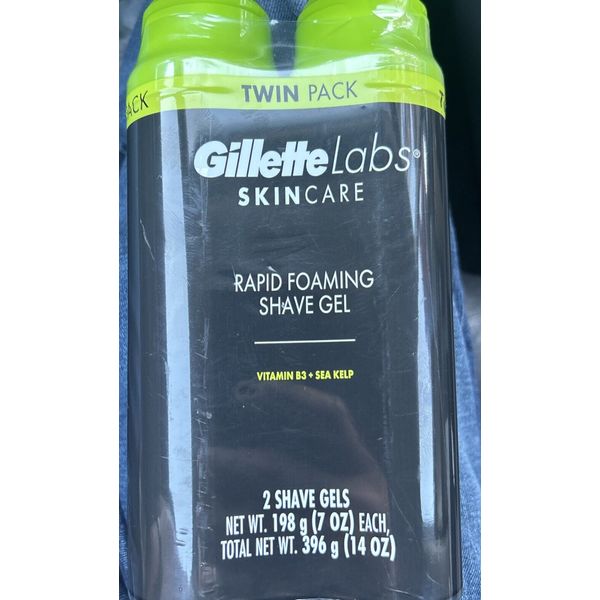 2 Gillette Labs Rapid Foaming Shave Gel Men Shaving Cream 7oz Vitamin B3 Sea