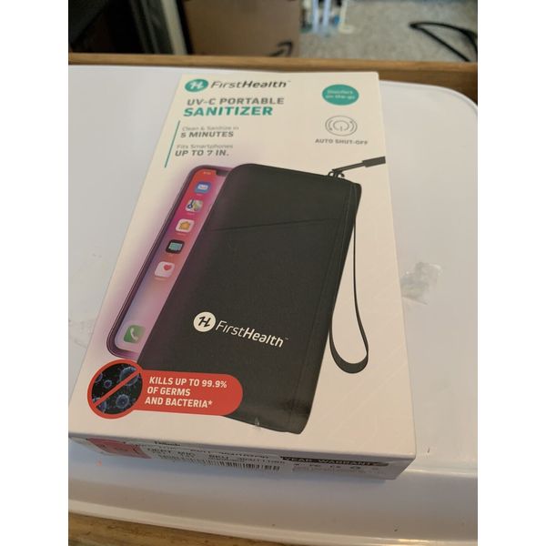 FirstHealth UV-C Portable Sanitizer Phone Pouch Fits Smartphones up to 7", NIB