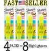 Sharpie Pocket Accent Highlighters, Narrow Chisel, Smear Guard *4x2-PACK* SEALED