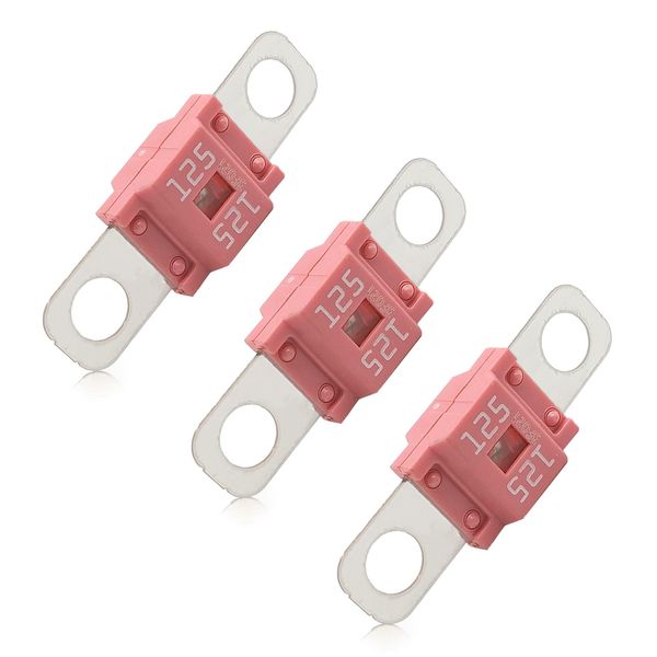 3PCS AMI/Midi Fuse, High Current 125A, for Cars, Buses, Trucks, Caravans, Construction Vehicles, Passenger Car, Electrocar Golf Cart, Motorhome