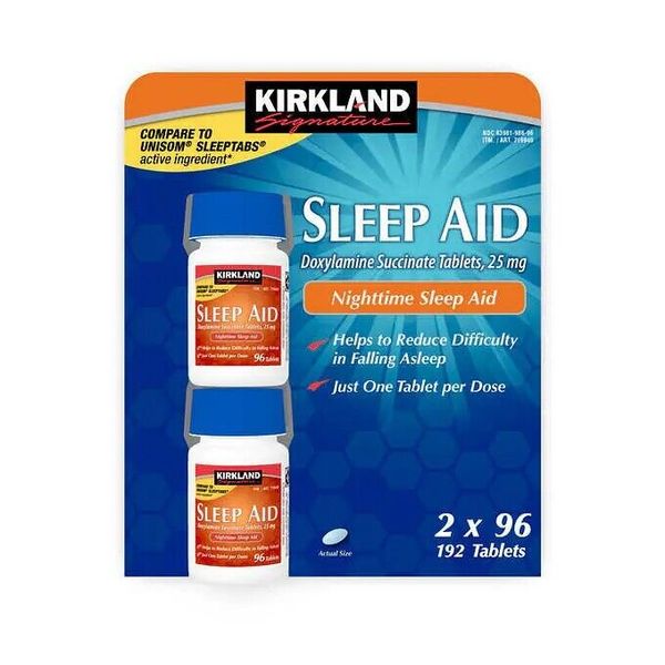 Kirkland Signature Sleeping Pills 192 Tablets/doses *Same as Unisom Act. Ingred.