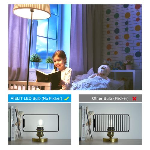 AIELIT LED 2W (25 Watt Equivalent) Light Bulbs, Bright White 5000K, Dimmable Energy Saving Globe Bulb, E26 Medium Screw Base LED Edison Bulb for Indoor Decoration, Table/Desk Lamp, Clear Glass, 4 Pcs