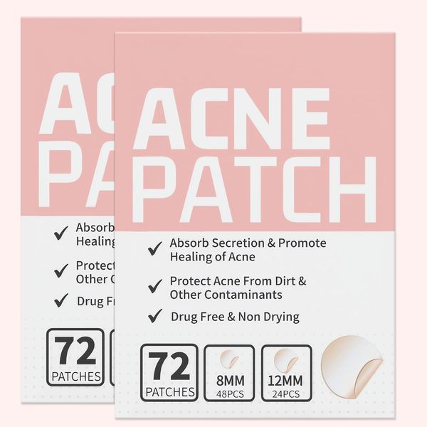 144 Stück Pickel Patch, Unsichtbare Natürliche Hydrokolloid Pimple Patches, Aknebehandlung Akne Patch für Tag & Nacht, Wasserdicht Atmungsaktiv Absorptions Acne Patches Pflaster mit Salicylsäure