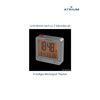 Atrium A740-19 Digital Radio Alarm Clock LCD Sensor-Controlled Night Light Function Snooze Function Top Stop Travel Alarm Clock Silver/Red