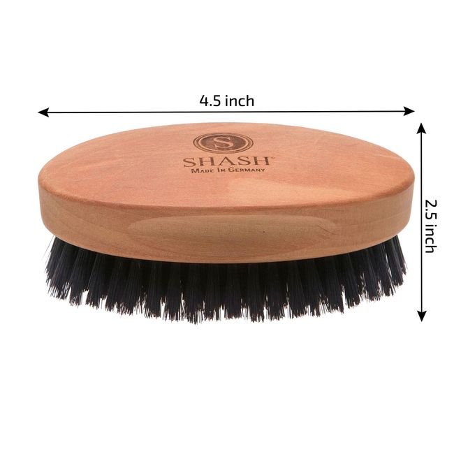 Since 1869 Hand Made in Germany - Captain 100% Boar Bristle Hair Brush for Men, Suitable For Thin To Normal Hair, Soft Bristles, Naturally Conditions Hair, Improves Texture, Exfoliates and Stimulates the Scalp,