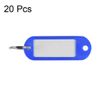 sourcing map Plastic Key Tags with Split Ring Keychain ID Luggage Label Window 60x21mm, Blue 20Pcs