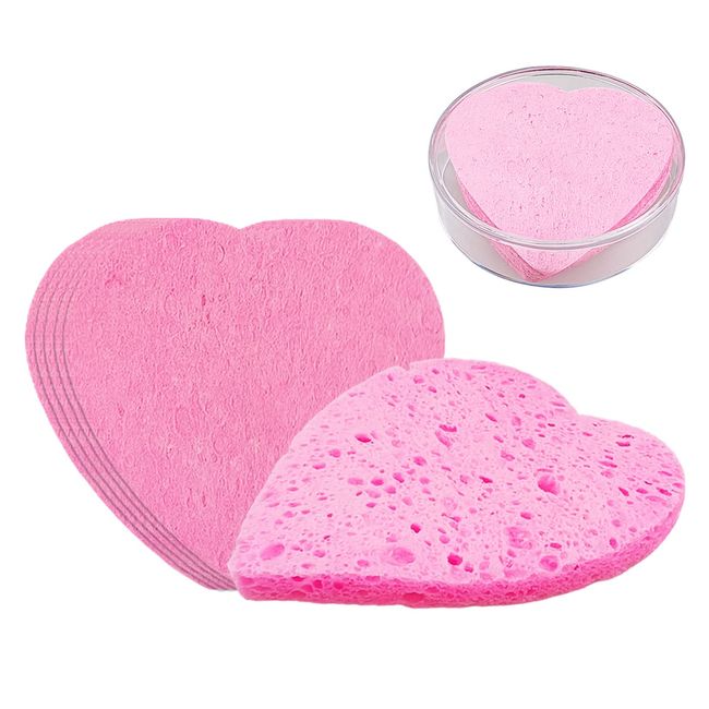 6 Count Compressed Facial Spong, Face Cleansing Sponge, 6.5 cm Reusable Exfoliating Sponges for Face Cleansing