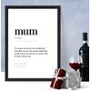 Forefrontdesigns Personalised Mum dictionary definition poster print, any wording, framed/unframed