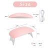 MUEEAD 2 Portable Nail Art Lamps with 2 USB Cables, Mini Gel Nail Curing Lamp, Foldable Nail Dryer, Mouse Phototherapy Lamp for DIY Nail Salon (Pink, White)
