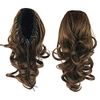 CEXIN Ponytail Wig, Elastic, Clip, 2 Types, Exterior, Soft, Curls, Long, Medium, Partial Wig, Point Wig, Hair Extension, Heat Resistant - Wet rubber type light brown