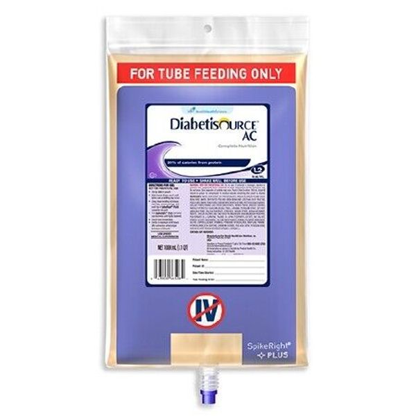 Diabetisource AC Tube Feeding Formula 1000 mL Bag Ready to Hang Adult - 1 Each