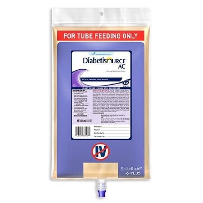 Diabetisource AC Tube Feeding Formula 1000 mL Bag Ready to Hang Adult - 1 Each