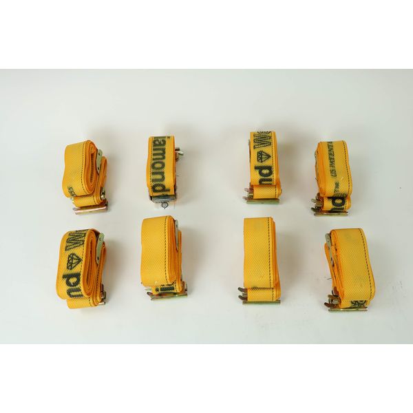 2" x 12' Yellow Interior Van Strap Cam Buckle Assembly with E-Track Fitting (8)