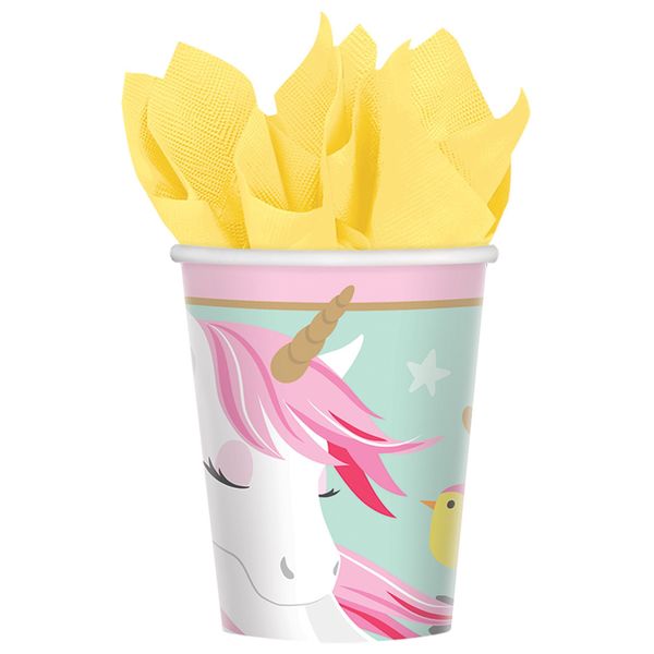 (PKT) Magical Unicorn Paper Cups 266ml (8 pk)
