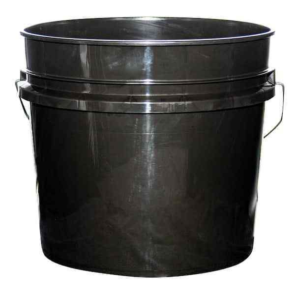 Plastic Pails 3.5 Gallon Heavy Duty Bucket Stackable with Handle 10 Pack Black