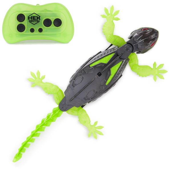 HEX BOTS Wall Crawler Gecko, Rechargeable Remote Control Robot Kids Toys, Climbs up Walls for Prank Toys & Games, RC Robot Toys for Boys & Girls Ages 4 & Up