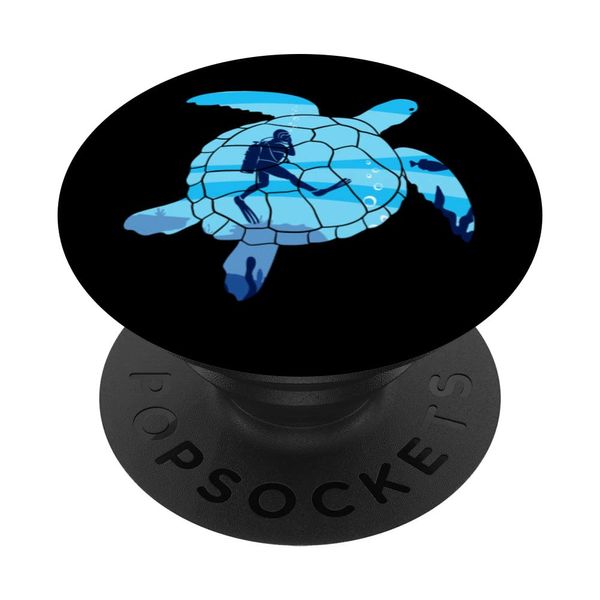 Sea Turtle Dive Lover Diver Underwater Scuba Diving PopSockets Swappable PopGrip