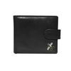 Hair Stylist's Comb and Scissors Black Leather Wallet
