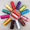 3 Pcs Lipstick Case Classic Woven Satin Lipstick Holder Retro Flower Lipstick Organiser Lipstick Box with Makeup Mirror Cosmetic Storage Kit for Women Girls(Random Colors)