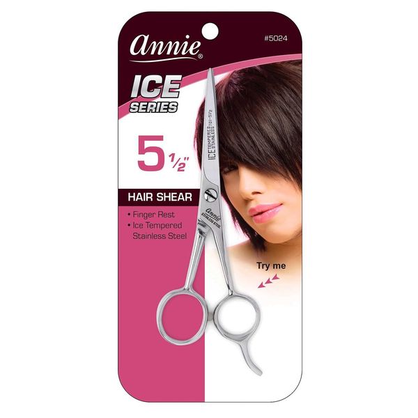 ANNIE 5 1/2" ICE HAIR SHEAR STAINLESS STEEL SILVER #5024 CUT SCISSORS