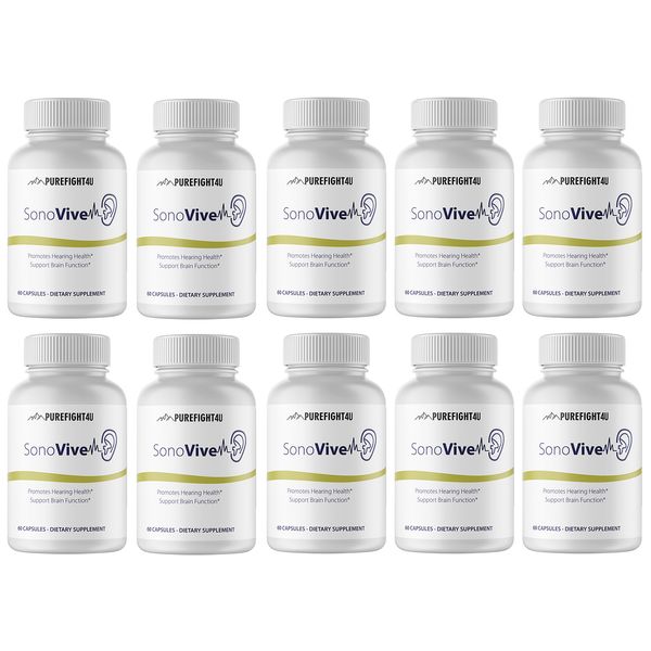 SonoVive Hearing Aid Supplement, Helps Ear Function  - 10 Bottles
