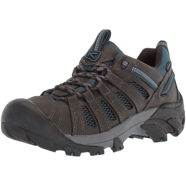 KEEN Men's Voyageur Low Height Breathable Hiking Shoes, Alcatraz/Legion Blue, 11