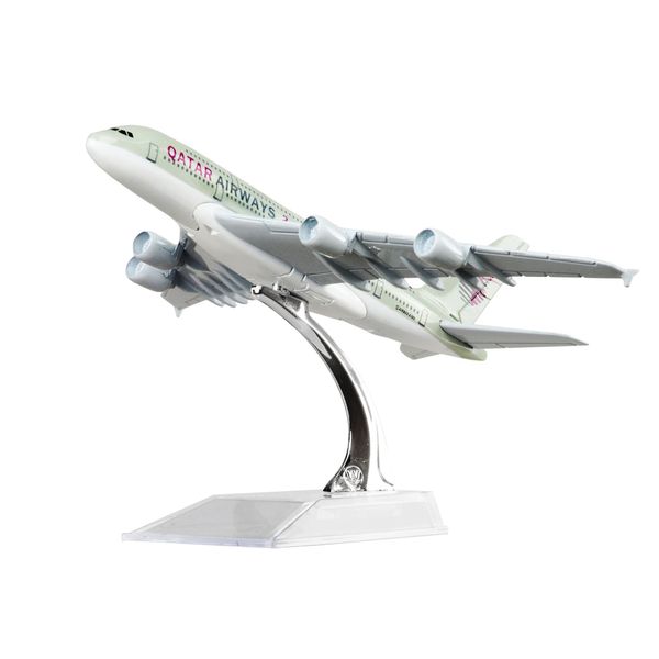 Diecast Airplane 1:400 Qatar Airbus 380 Metal （16cm） Plane Model Office Decoration or Gift by LESES