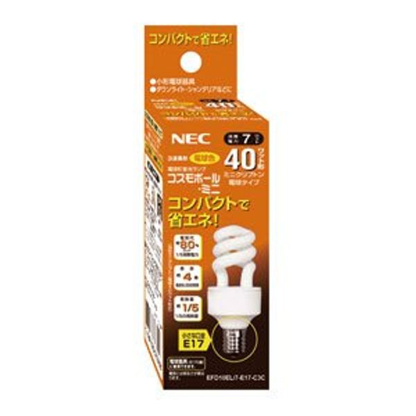 NEC EFD10EL7E17C3C Bulb-shaped Fluorescent Lamp, D Shape, 40 W, Bulb Color (E17)