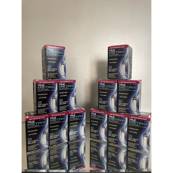 True Metrix Blood Glucose Test Strips 600 CT (12 BOXES) EXP 07/2025. FREE SHIP