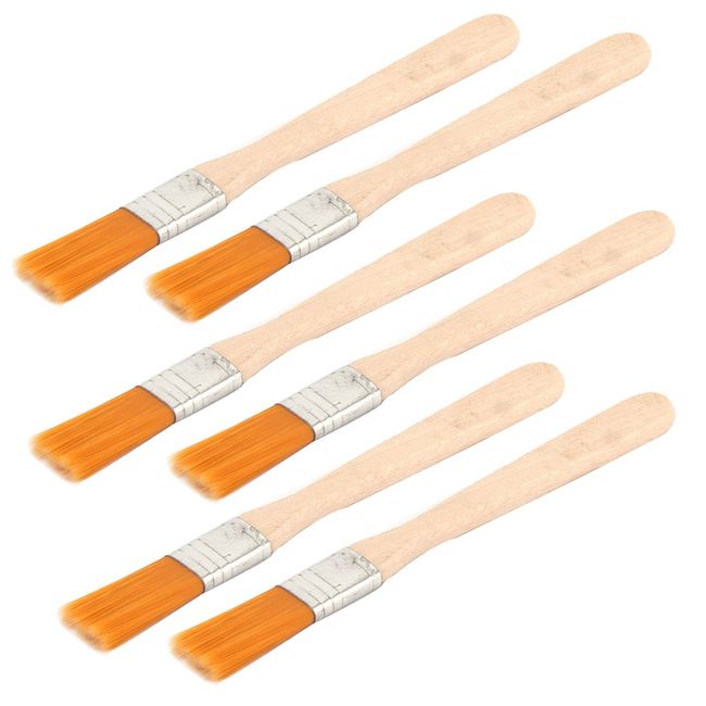 uxcell Paint Brushes Paint Brush Value Wood Handle Nylon Hair Artist Painter Drawing Oil Painting 6pcs