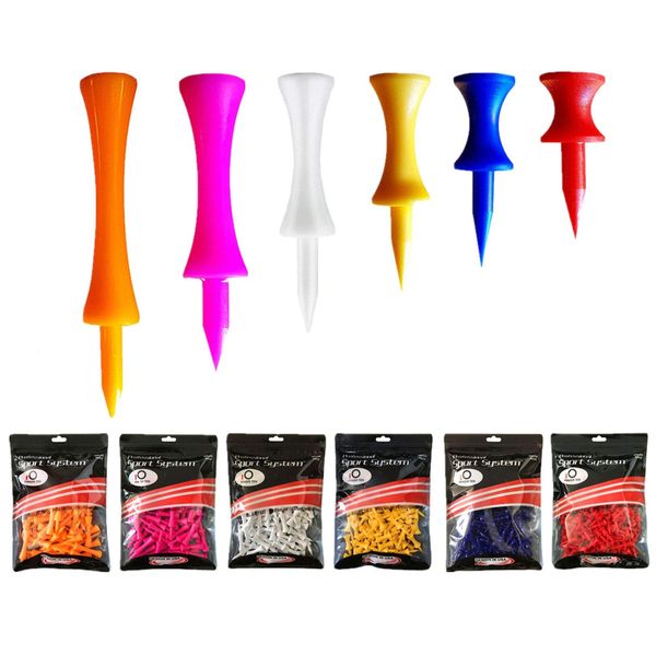 FINGER TEN Castle Golf Tees Plastic Unbreakable Value 100 Count Mixed Size, Golf Practice Tees Stable Durable (Mixed Pack)