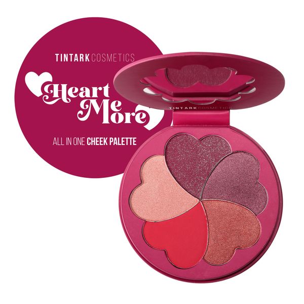 TINTARK Matte and Highlighter Blush Palette, Cheek Blush Makeup, Bright Pink Blush Powder, Rose Magenta Peach Red, Talc Free