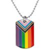 Progress Pride LGBTQI+ Flag Dog Tag Necklaces | Metal Enamel (Progress Pride)