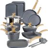 17Piece kitchen Induction Cookware Set Granite Non Stick Pots and Pans Set w/Lid