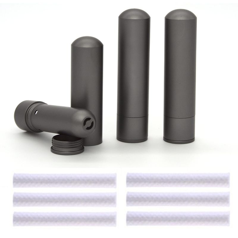 3 Essential Oil Aromatherapy Inhalers with Cotton Wicks – Space Gray ...