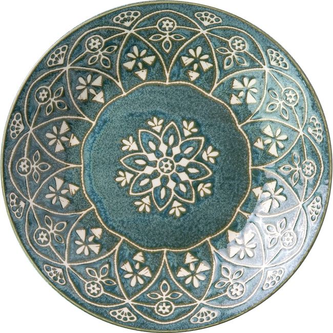 Minorutouki 4965583756774 Platter, Moroccan Green, L (Diameter 9.4 inches (24 cm))