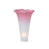 Meyda Tiffany 10187 Leaf, Flower, Fruit Shade Pond Lily Collection in Bronze/Dark Finish, 3.50 inches, 3" W x 5" H, Plum Pink and White