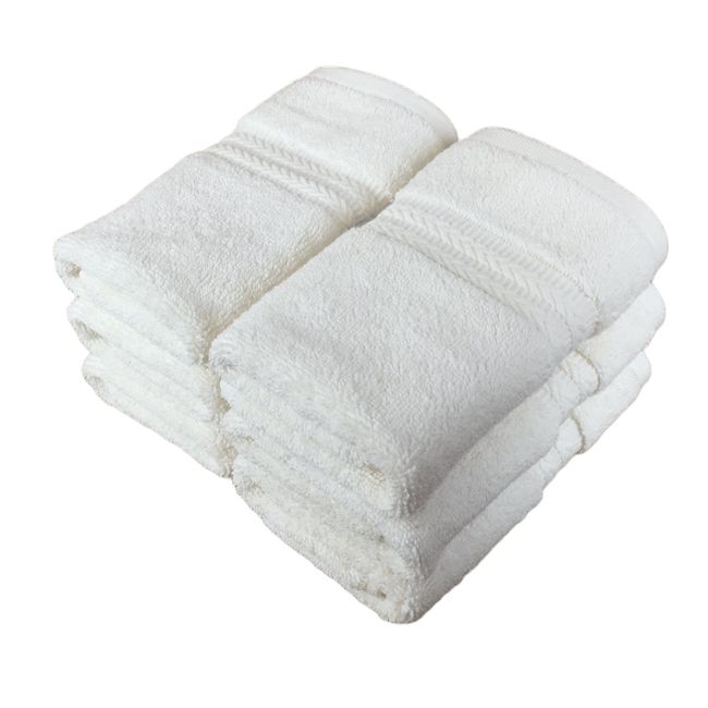 Parador 2-Ply Terry Cloth, 6-Piece Face Towel Set 13" x 13" Each, 100% Turkish Cotton, 900 GSM - Ivory